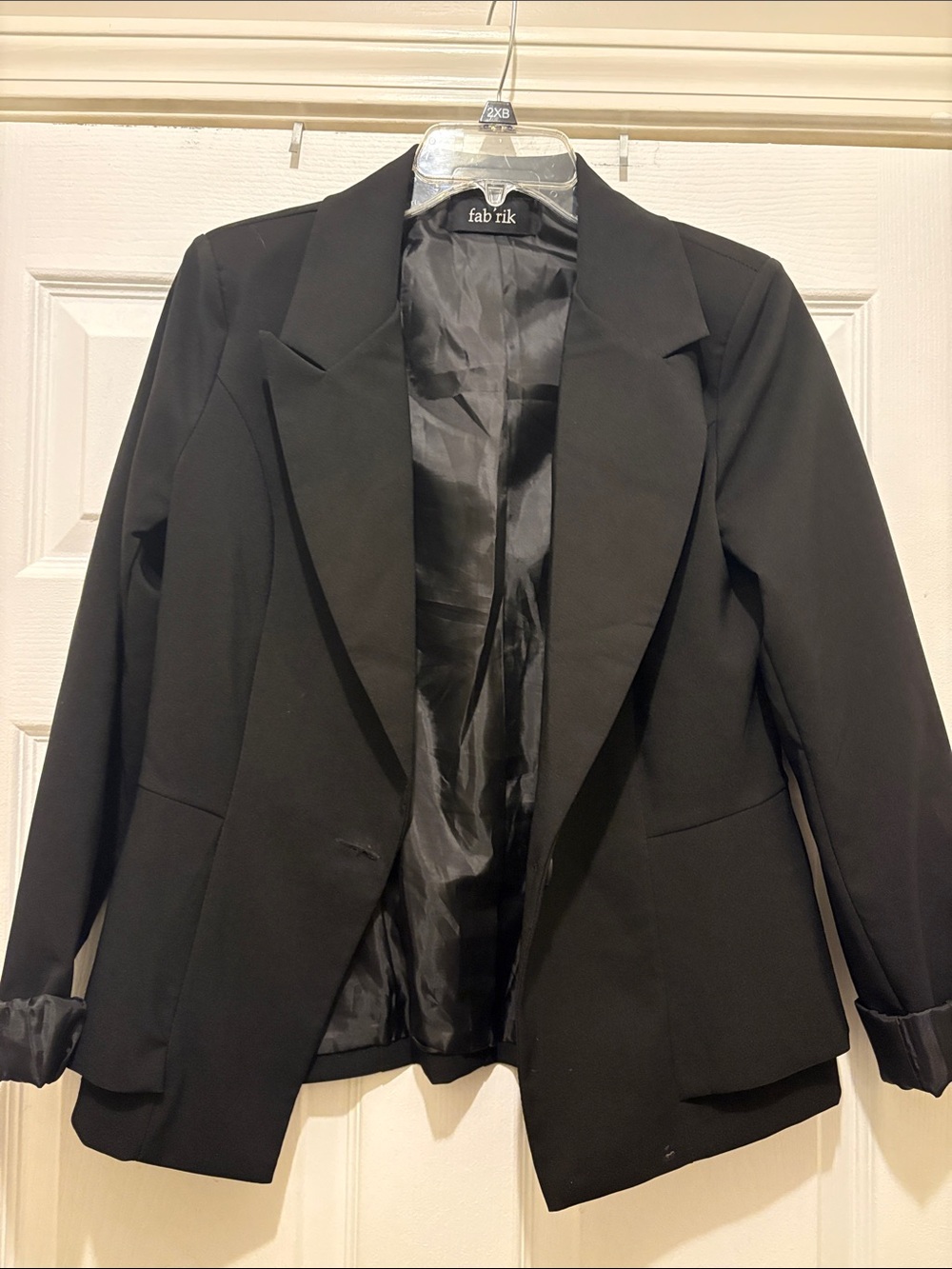 fab'rik Black Women's Open Front Tailored Blazer